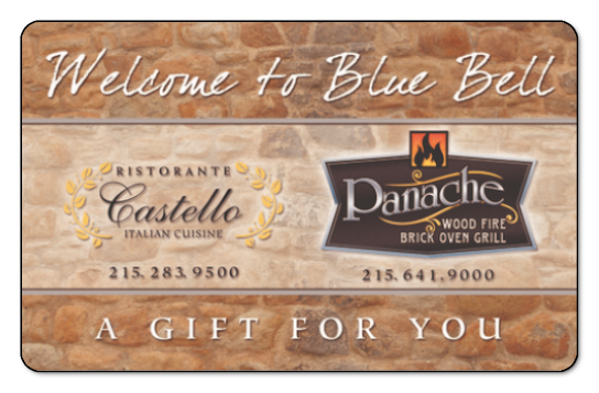 panache logo, castello logo over stone wall background 